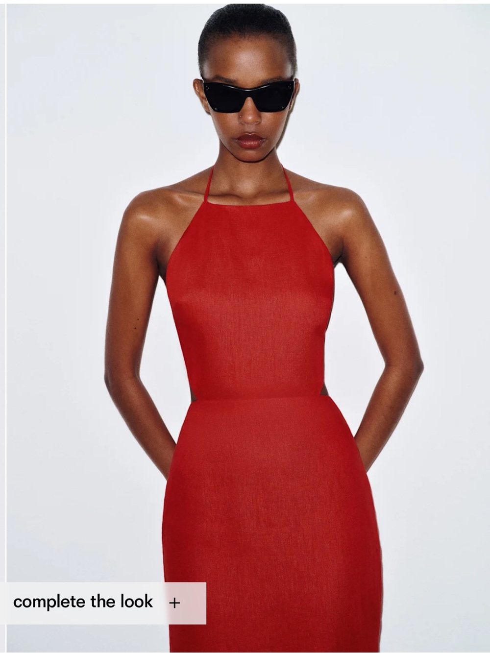 Reformation Red Halter Trista Linen Dress - Picture 3 of 4